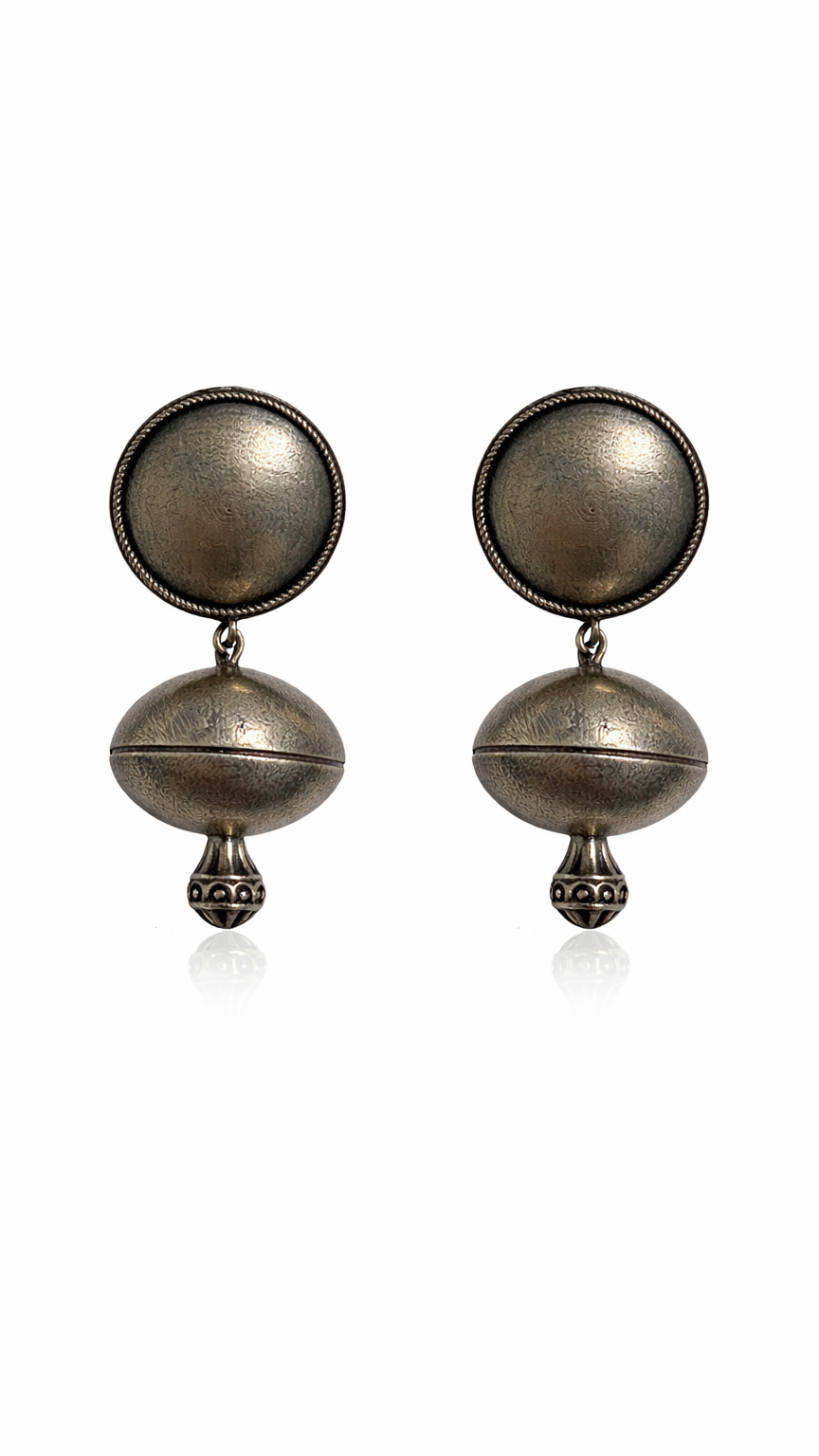 Antique silver metal drop earings