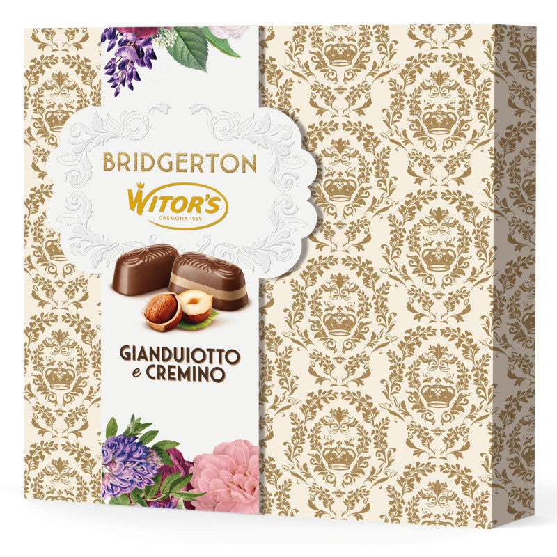 Witor's Bridgerton Gianduiotto e Cremino chocolate packaging with floral design