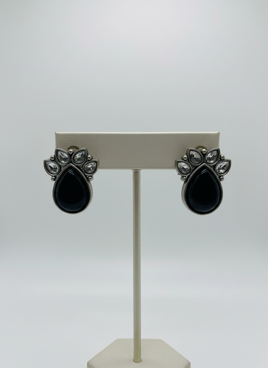 Monalisa Style black stone earrings