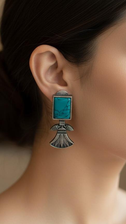 Turquoise dangler earring